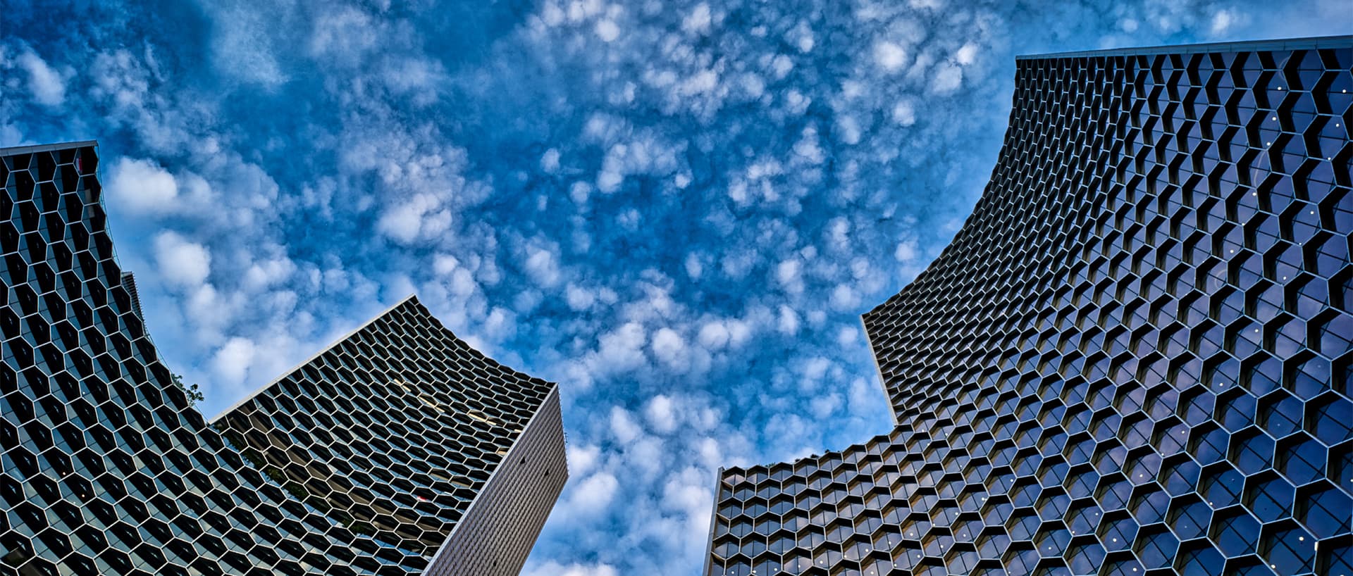 Singapore looking up high buildings